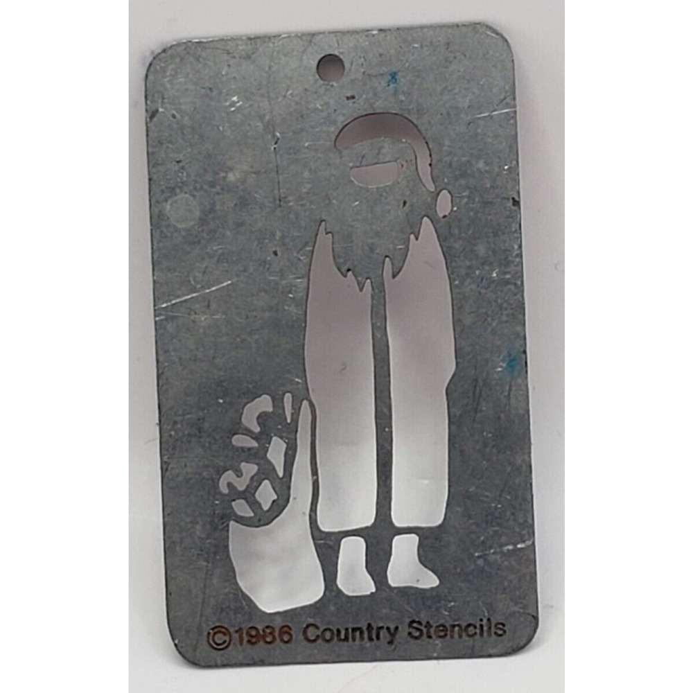 Country Stencils Tin Stencil Santa Mini Plate for Painting 1986 Christmas